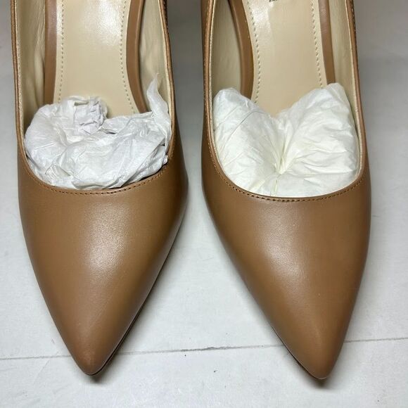 Nine West Womens 9 W Medium Natural Leather Stiletto Pump High Heels NIB IK0 - Picture 4 of 4